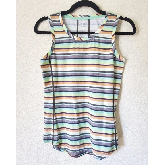 Title Nine Womens XS Striped Athletic Tank Top Multicolor Scoop Neck Activewear - Picture 8 of 8